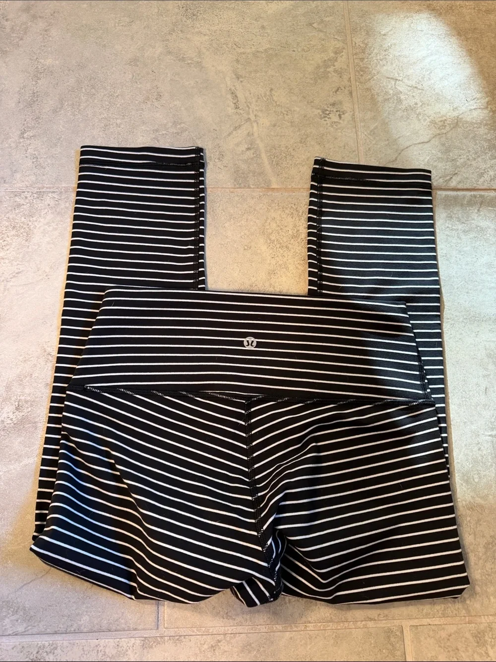 lululemon athletica Black & White Striped Kids Leggings